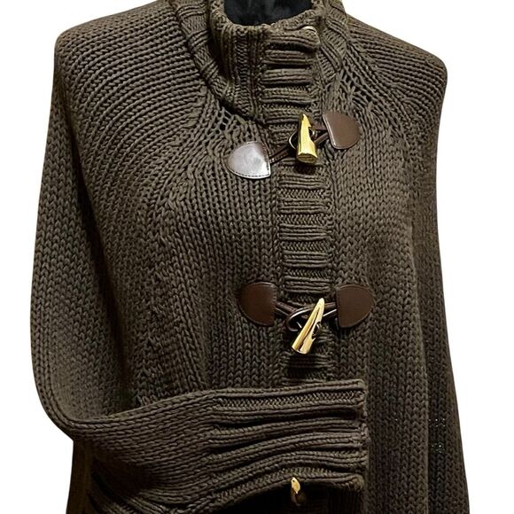 Michael Kors Brown Chunky Knit Cardigan with High Collar size XS - Picture 2 of 14